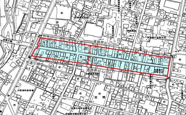 地区計画区域図（門前通り）