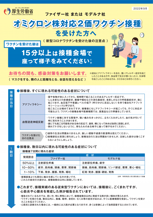 オミクロン接種後の注意点1