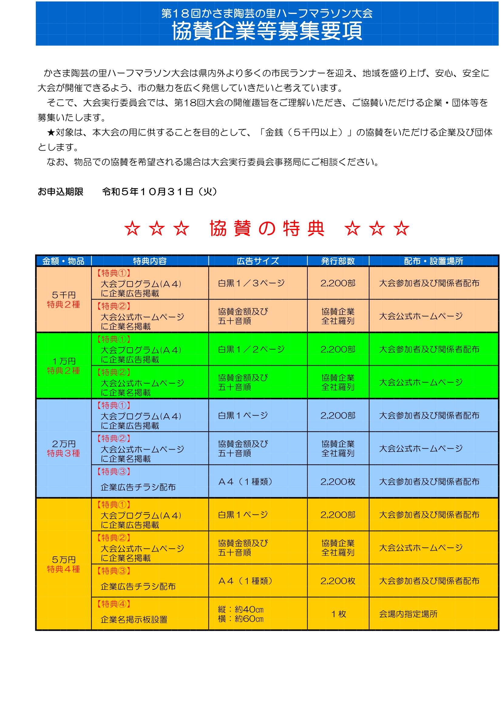 協賛企業募集(1)