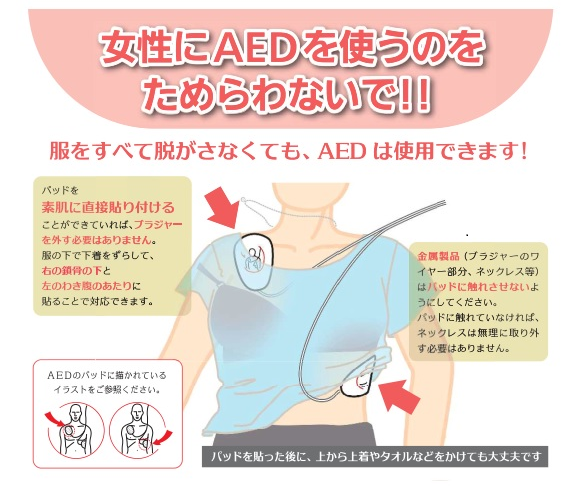 女性に配慮したAEDの使い方