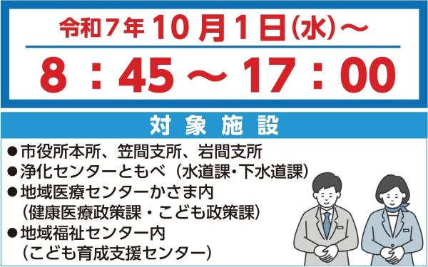 市役所窓口受付時間変更