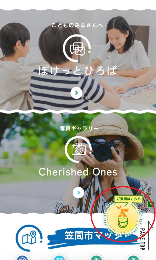 チャットボットの場所