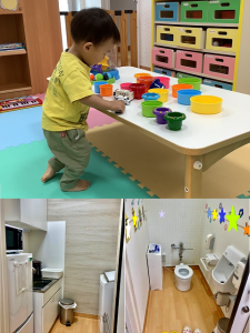 デイルーム、調乳室、トイレ