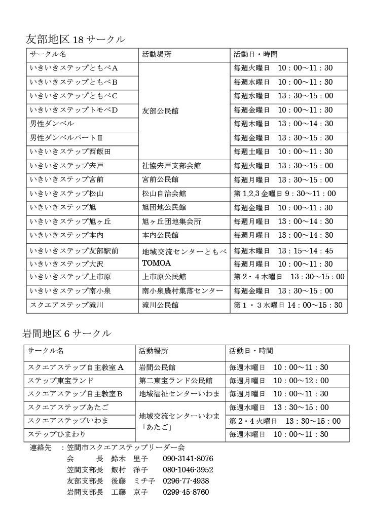 スクエアステップ教室一覧R8.7月(2)